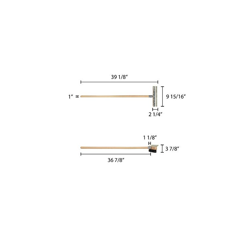 Thunder Group Long Wood Handle Pizza Oven Brush, 37-Inch