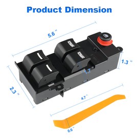WMPHE Compatible with Driver Side Master Power Window Switch Acura MDX 3.7L V6-2007 2008 2009 2010 2011 2012 2013, 14 Pins, 35750-STX-A01ZA