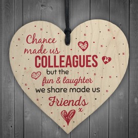 RED OCEAN Chance Made Us Colleagues Heart Plaque Sign Friendship FRIEND Gift Thank You Leaving Gift