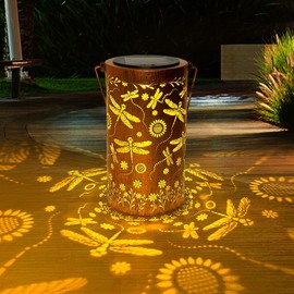 Cawabocy Solar Lanterns Garden Decor, Outdoor Waterproof Hanging Solar Lantern Lights Ornaments, Solar Decorations Gardening Gifts for Backyard Porch Patio Table Yard Balcony Lawn Pathway (Dragonfly)