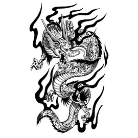 Inkbox Temporary Tattoos, Extra-Large Semi-Permanent Tattoo, One Premium Easy, Long Lasting, Water-Resistant Temp Tattoo with For Now Ink - Lasts 1-2 Weeks, Mythology Tattoo 5.5x9 in, Dragon Tail