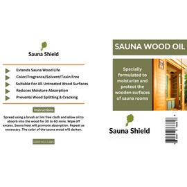 Sauna Shield Sauna Wood Oil - 1 Liter (33.8 fl oz) | Deep Protection & Nourishment for Sauna Wood | Solvent-Free, Unscented, Covers 100+ Sq Ft | for Traditional & Infrared Saunas