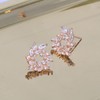 Women’s Cubic Zirconia Cluster Earrings - 18k Rose Gold Plated
