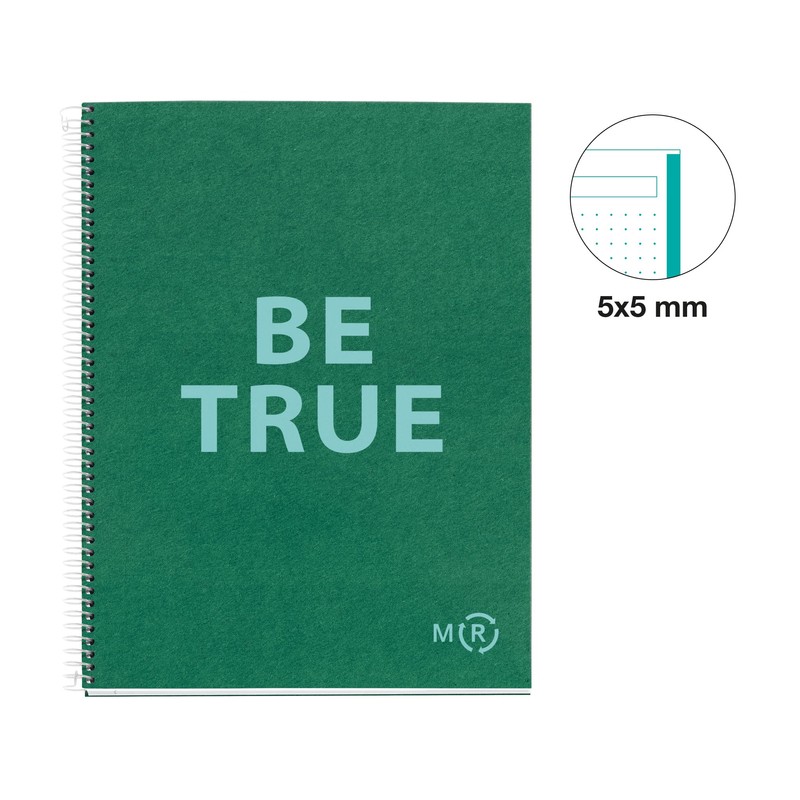 Miquelrius - Be Eco A4 Notebook, 80 Sheets 90gsm Dots,