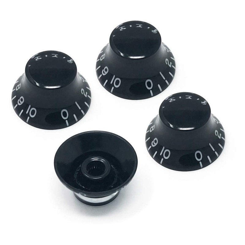 Vintage Forge Black Top Hat Bell Knobs Compatible with Gibson