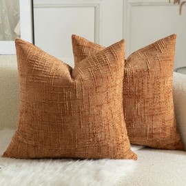 Mandioo Set of 2 Chenille Cushion Covers, Decorative Cushion Covers, Cosy Soft Cushion Cover, Sofa Cushion, Decorative Cushion, Couch Cushion, Decorative Cushion Cover for Bedroom, Living Room, 50 x