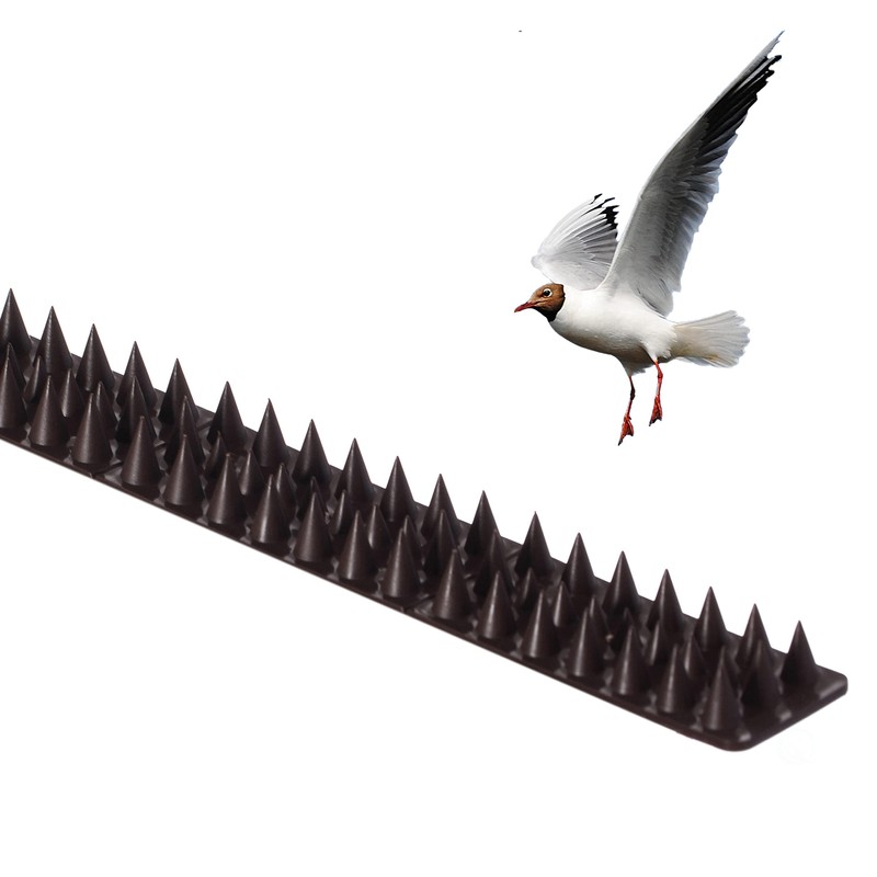 Outdoor Plastic Repellent Wall Defender Fence Spikes for Birds, 10