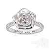 Rose flower urn ring for ashes 925 Sterling Silver Always