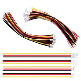 Lyeteung 15 Pairs Mini Micro JST-PH 2.0 Plug Connector, JST 4 Pin Micro Electrical Male and Female Connector Plug Wire Cable, with 150mm 22AWG Wire