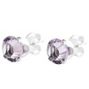 pewterhooter Sterling Silver Sparkling Light Amethyst Crystal Stud Earrings for