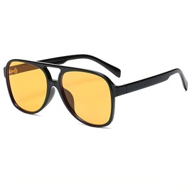 Movoja - All Black Orange Eyeware - Orange Sunglasses - With Unisex Aesthetics - 100% UV 400 Protection - UV400 Tested - Yellow Lenses Orange Lenses Fear Looting, orange