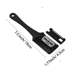 1 Pcs Hair Cutter Comb with Razors, Razor Comb Hair Thinner Comb Double Sided Hair Cutter Comb Perfect for Trim & Thin for Salon Home Hair Cutting Styling