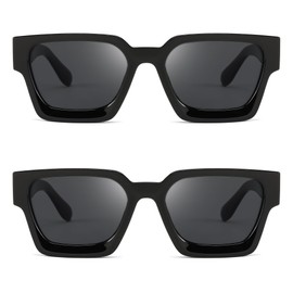 FEISEDY Retro 90s Square Sunglasses for Women Men Trendy Chunky Rectangle Sunglasses UV400 Protection B2385