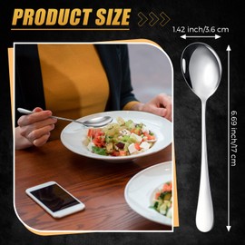 Nuogo 100 Pieces Soup Spoons Set Stainless Steel Spoons Silverware Dessert Spoon Bulk Metal Dinner Spoons Mirror Polished Tablespoon for Home Restaurant Kitchen Dishwasher Safe