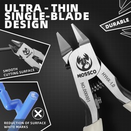 MOSSCO Model Nippers, Ultra-thin Single-edge Nippers for Advancers Repairing Plastic Model and Fixing, Model Cutting Tools Nippers with Non-slip Grip, 4.7 Inch Sprue Cutter for Plastic Model Building