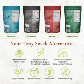 Vishnu Delight Flavored Dry Roasted Cashews - Gluten Free, Low Calorie, Zero Oil Vegan Snack Pack - Flavored Cashews - Green Chutney, 3 Oz (Pack of 1)