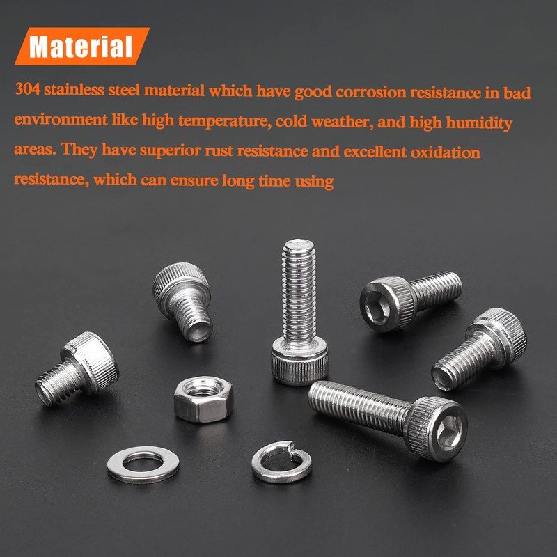 HELIFOUNER 210 Pieces M5 x 6mm /8mm /10mm /12mm /16mm