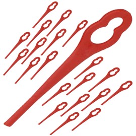 Spares2go Plastic Blades for Ozito Strimmer Trimmer (Pack of 20, Red)