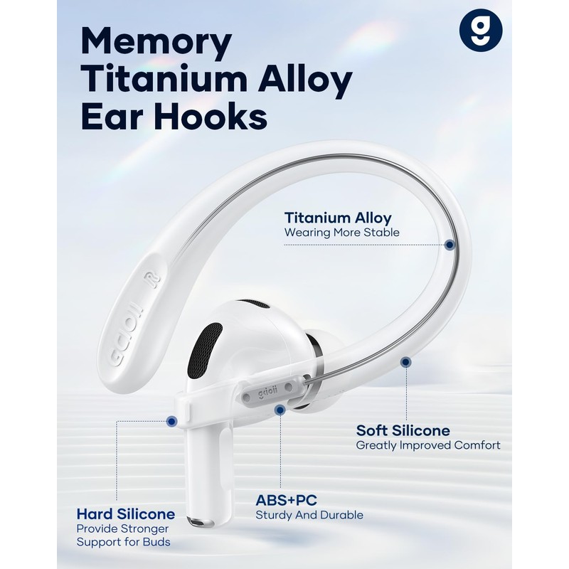 Gcioii Memory Titanium Alloy Ear Hooks for AirPods Pro 3