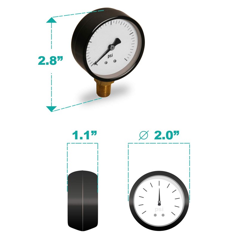 Raven PG260 R1522 2 inch Display Dry Gauges Steel Case,