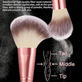HGHDBT Juego de 70 brochas de maquillaje rosadas, kit de maquillaje profesional, juego de herramientas de maquillaje multifuncional con estuche, acces