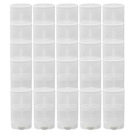 Ericotry 20PCS 15ml/0.5oz Empty Clear Plastic Oval Lipstick Tubes Refillable DIY Homemade Deodorant Container Vials Aromatherapy Heel Balm Holder Oval Lipstick Lip Balm Gloss Case