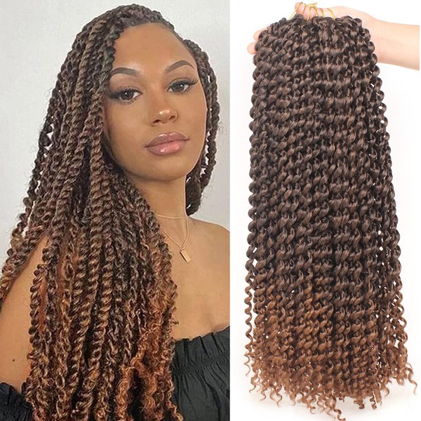 Mscat 7 Packs Passion Twist Hair 18 Inch Water Wave