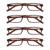MODFANS Reading Glasses Demi +2.25-4 Pairs Fashion Readers Narrow Frame