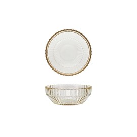 Fortessa Archie Glass, 23 Ounce/ 6 inch Cereal Bowl (Set of 4), Ginger Gold