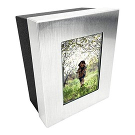 Storage Box for Photographs with Picture Frame Cover, 2.5" x 3.5", Aluminum Lid, 4 Fitted Foam Rubber Pads, Excellent Gift Idea for Weddings, Graduation, Anniversary