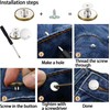 No-Sew Jeans Button Replacement Kit, 10 Sets Metal Snap Tack