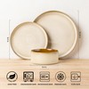LERATIO Ceramic Dinnerware Sets for 4,Round Reactive Glaze Ceramic Plates
