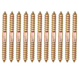 D-Orange Pack of 10 Double Head Screws 10 mm x 78 mm Woodworking Dowel Screw for Furniture Fixing Pin