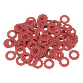 sourcing map 220 Pcs M8 Fiber Flat Washers, Insulation Plain Washer 8mm ID 16mm OD 1mm Thick Red Steel Paper Gaskets for Machinery Fastener Plumbing General Repair