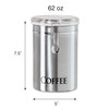 Oggi Stainless Steel Coffee Canister 62 fl oz - Airtight