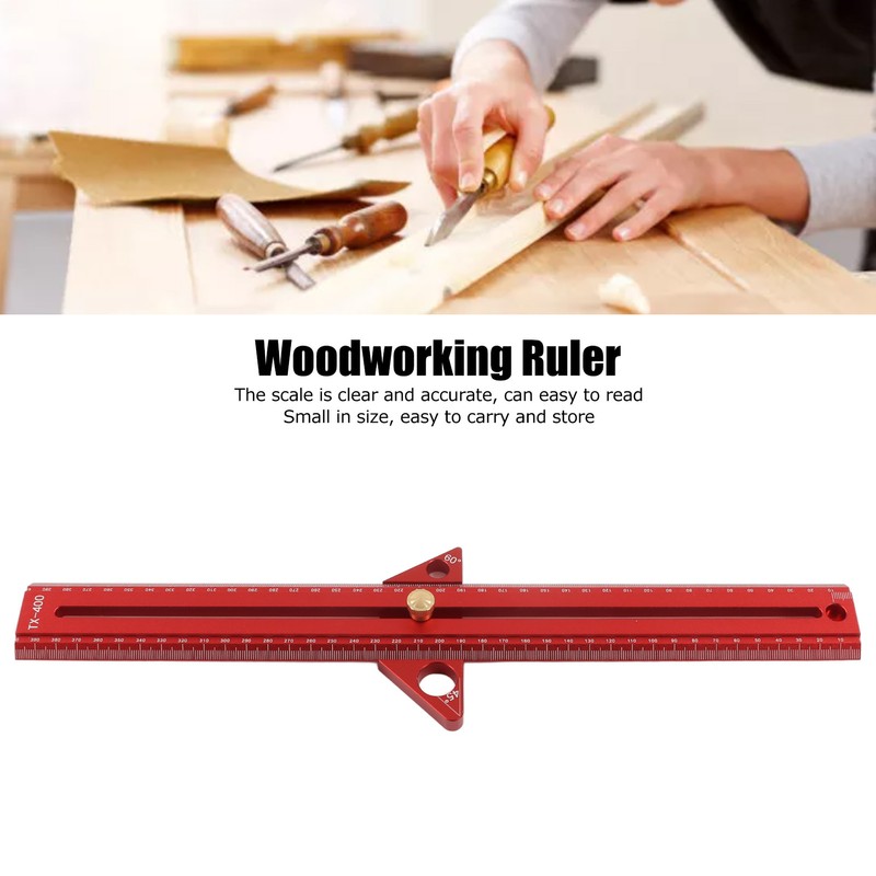 Woodworking T Track Ruler Multifunctional Aluminum Alloy Portable Wood Measuring