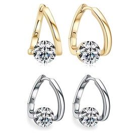 Lymphatic Drainage Earrings for Women Lymphatic Activity Hoop Earrings Magnetotherapy Germanium Earrings Sparkle CZ Hoop Earrings (Ear Cuff)