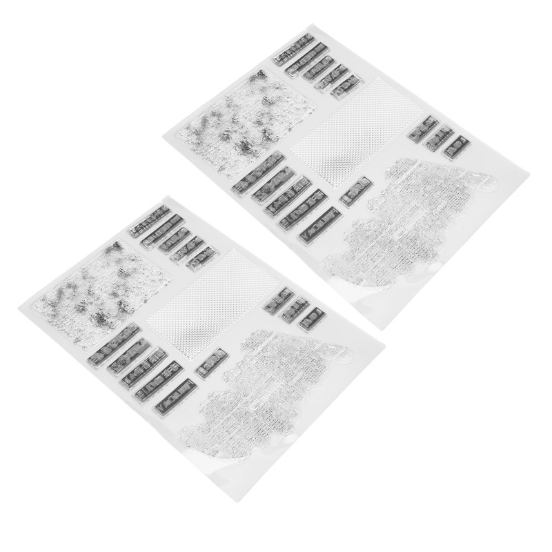 2Pcs Clear Stamp English Words Pattern Clear Safe Reusable TPR
