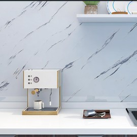 PeonyQueen PeonyQueen Glossy Marble Contact Paper White Peel and Stick Wallpaper Marble Wallpaper Self-Adhesive Removable 15.7"x78.7" Wall Paper for Cabinets Bathroom Waterproof Wallpapers Modern Decorative