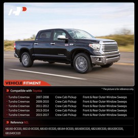 A-Premium Front & Rear Weatherstrip Window Molding Trim Weather Stripping Kit Compatible with Toyota Tundra Crewmax 2007-2019, Replaces 68210-0C020, 68160-0C020