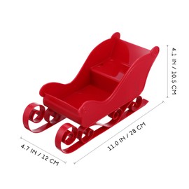 Kichvoe Pack of 2 Christmas Santa Sleigh Decor Plastic Sleigh Model Santa Sleigh Basket For Table Holiday Home Decorations