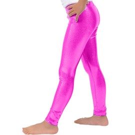 BYONEME Girl's Metallic Mystique Leggings 80s Outfit for Girls neon Glitter Sequin Pants Glitter Tights