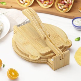 Tortilla Press 10 Inch- with 50pcs Parchment Paper and Dough Scraper-Quesadilla & Tortilla Makers, Homemade Mexican Tortillas, Roti, Burritos, Taco and Calzones,for Home Baking Cooking