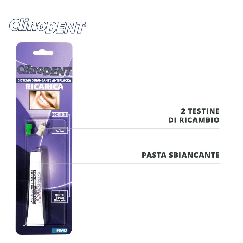 Clinodent - Teeth whitening paste and replacement heads for Clinodent