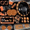 NBTEPEM 27 PCs Orange Bling Car Accessories Set for Women,