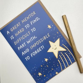 Old English Co. Cute Thank You Card for Men and Women - Great Mentor Star Card - Card for Moving, Leaving, Farewell Card for Her or Him - Thank You Card | Blank Inside with Envelope