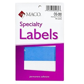 MACO from/to Mailing Labels, 3 x 4 Inches, 60 Per Box, Blue and White (OS-280) 3 Boxes