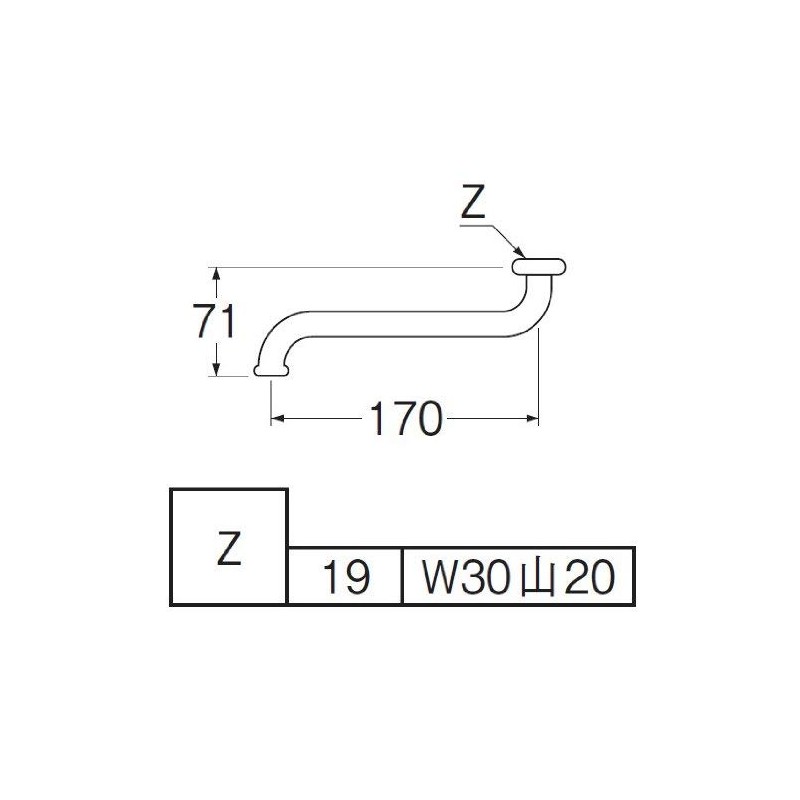 SANEI PA10J-60X-19 [Standard Type Replacement Faucet Pipe] Nominal 20 Flexible