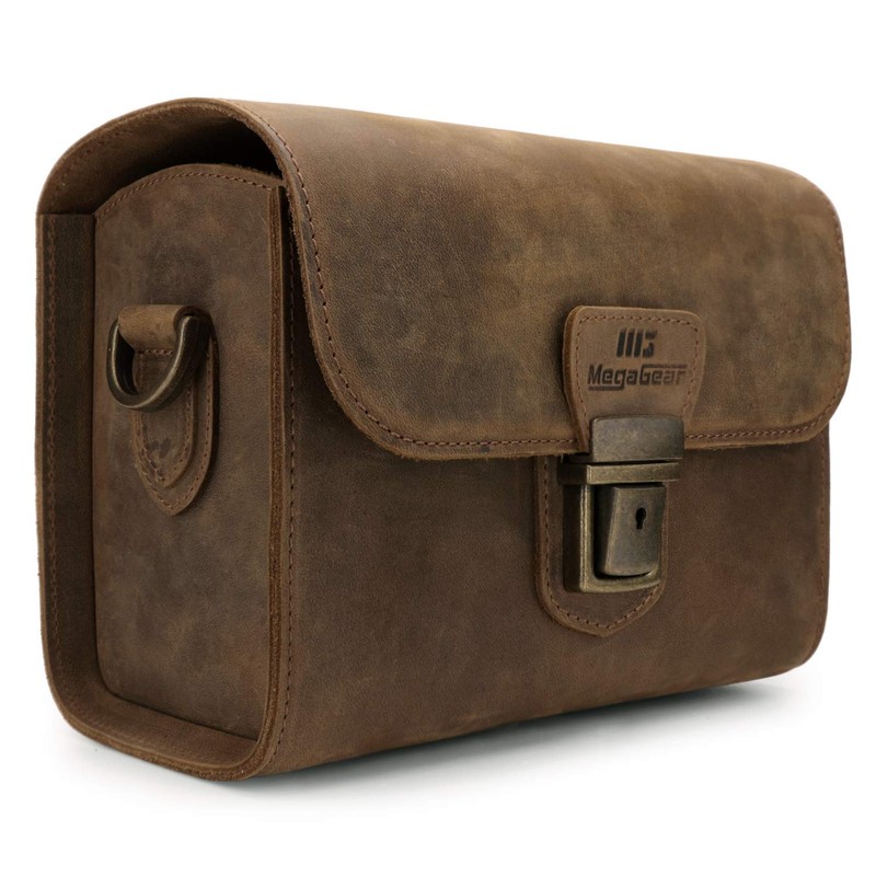 MegaGear MG1724 Pebble Genuine Leather Camera Case Bag for Instant