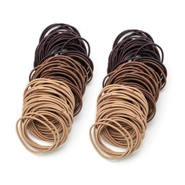 100 Pcs Small Hair Bands Seamless Hair Elastics 2mm Thin Gentle Ponytail Holders for Fine & Thin Hair No Metal Snag-Free Hair Ties for Women Men Girls Kids（Brown）